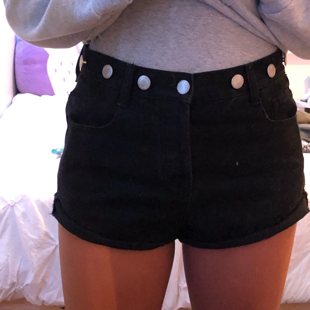 black shorts